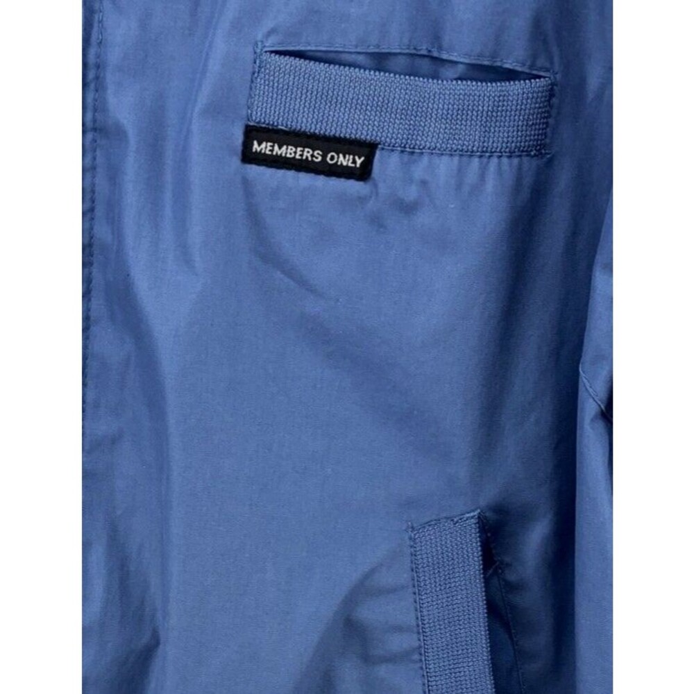 Members Only Jacket Mens 42 Large 4 Blue Bomber Full Zip Outdoors Vintage - Picture 4 of 11